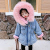 Baby Girl Denim Faux Fur Jacket